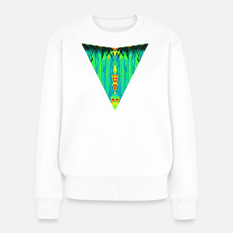 Digital Totem, Neon Guardian, Symmetry Beast - Frauen Premium Bio Pullover - Weiß