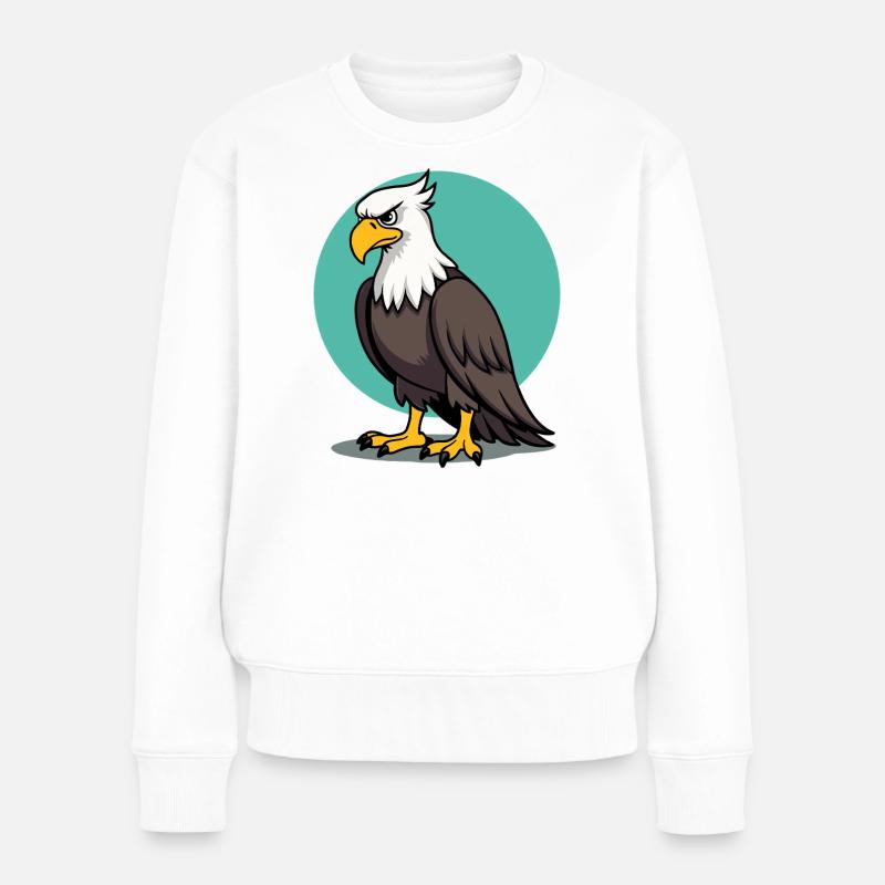 Stolzer Adler Majestätischer Greifvogel - Frauen Premium Bio Pullover - Weiß