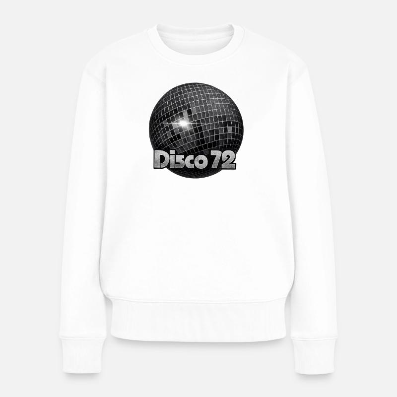 Disco72 Spiegelkugel Motiv - Frauen Premium Bio Pullover - Weiß