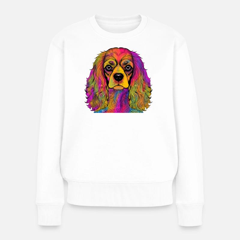 Cavalier King Charles Spaniel - Pull Premium bio Femme - blanc