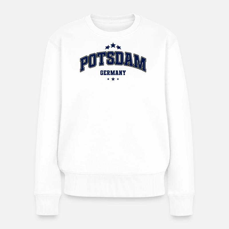 Potsdam Deutschland Emblem - Frauen Premium Bio Pullover - Weiß