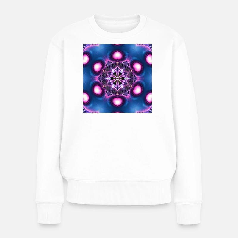 Kaléidoscope du mandala néon - Pull Premium bio Femme - blanc