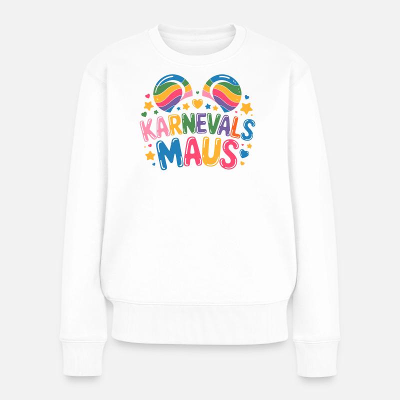 Karnevalsmaus Karneval Köln Kölner Karnevals Maus - Frauen Premium Bio Pullover - Weiß