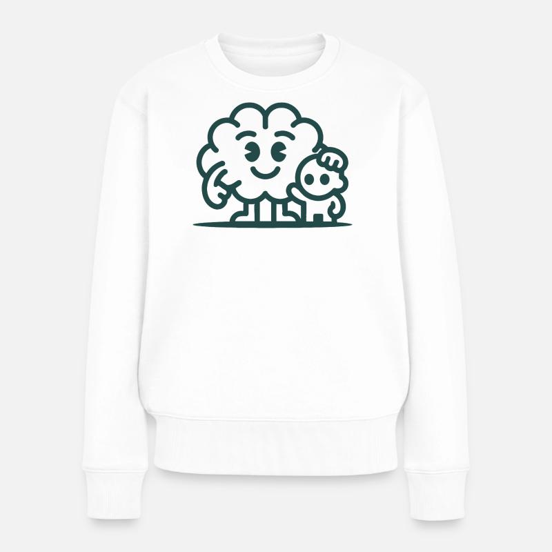 Friendly Cloud Duo Illustration - Pull Premium bio Femme - blanc