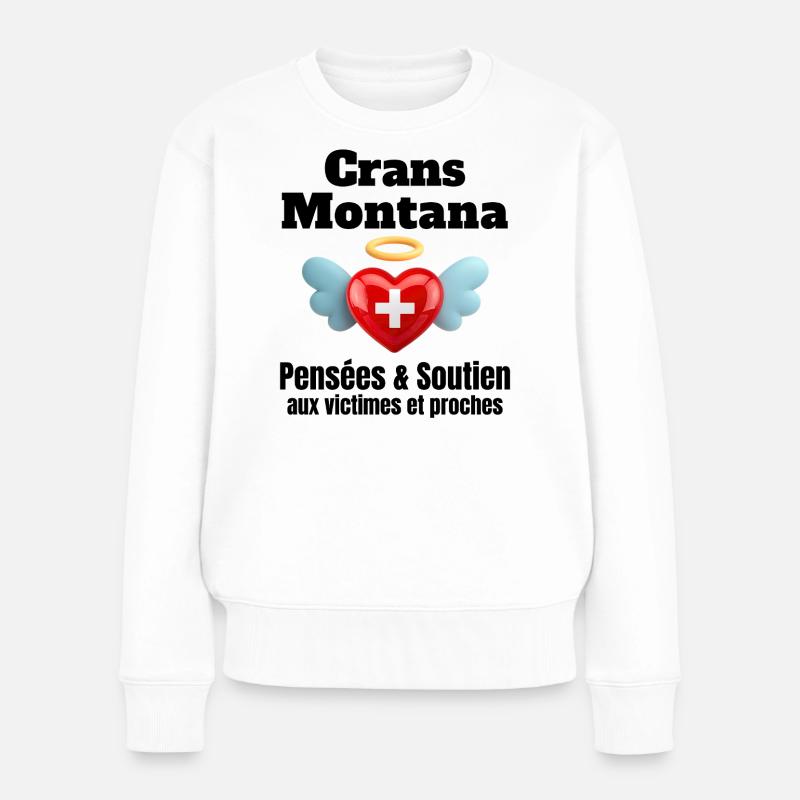 Schweiz, ich bin Schweizerin, Crans-Montana - Frauen Premium Bio Pullover - Weiß