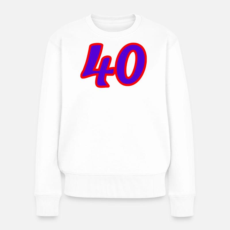 40. 40 ANS. 40e ANNIVERSAIRE. ANNIVERSAIRE 40 ANS. - Pull Premium bio Femme - blanc