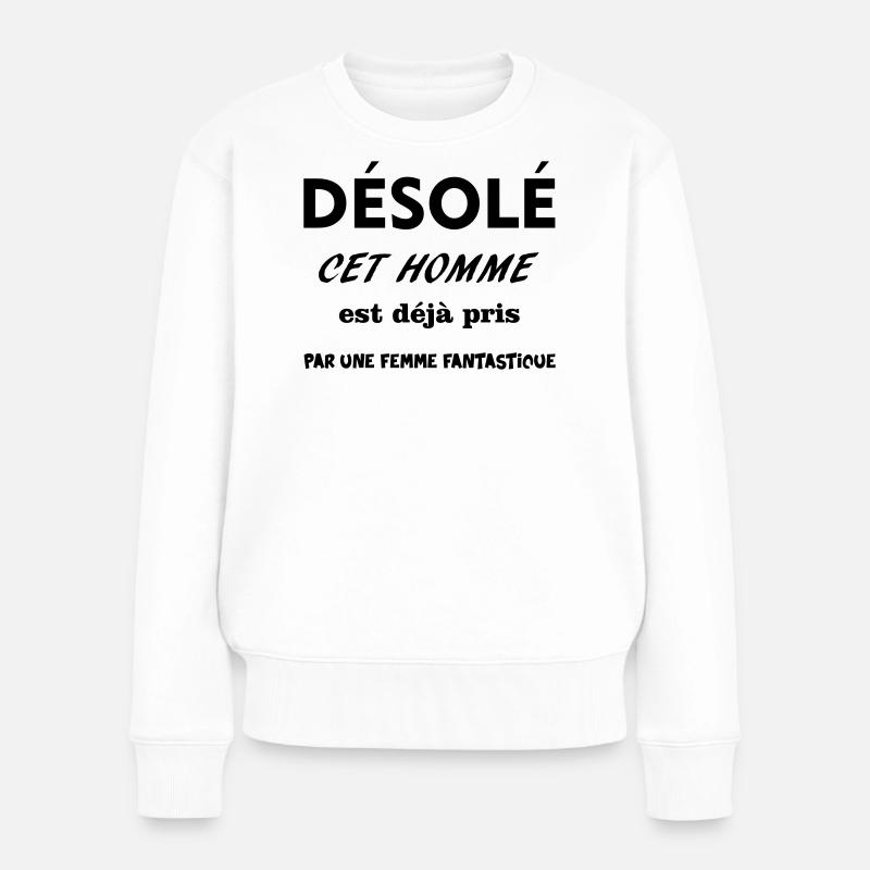 MAN CAUGHT - Women's Premium Organic Jumper - white