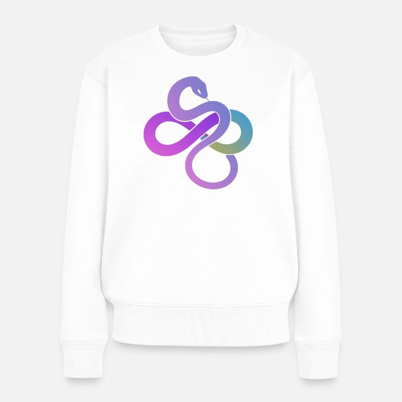 Bunte Unendlichkeitsschleife - Frauen Premium Bio Pullover - Weiß