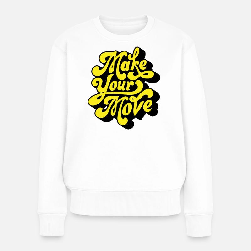 Mach deinen Schritt – Neon-Skript - Frauen Premium Bio Pullover - Weiß