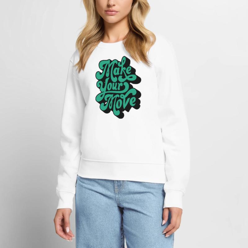 Make Your Move – Retro Script Motif Women's Premium Organic Jumper