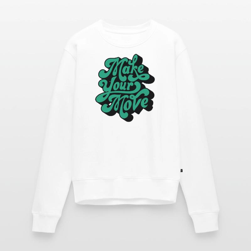 Make Your Move – Retro Script Motif Women's Premium Organic Jumper