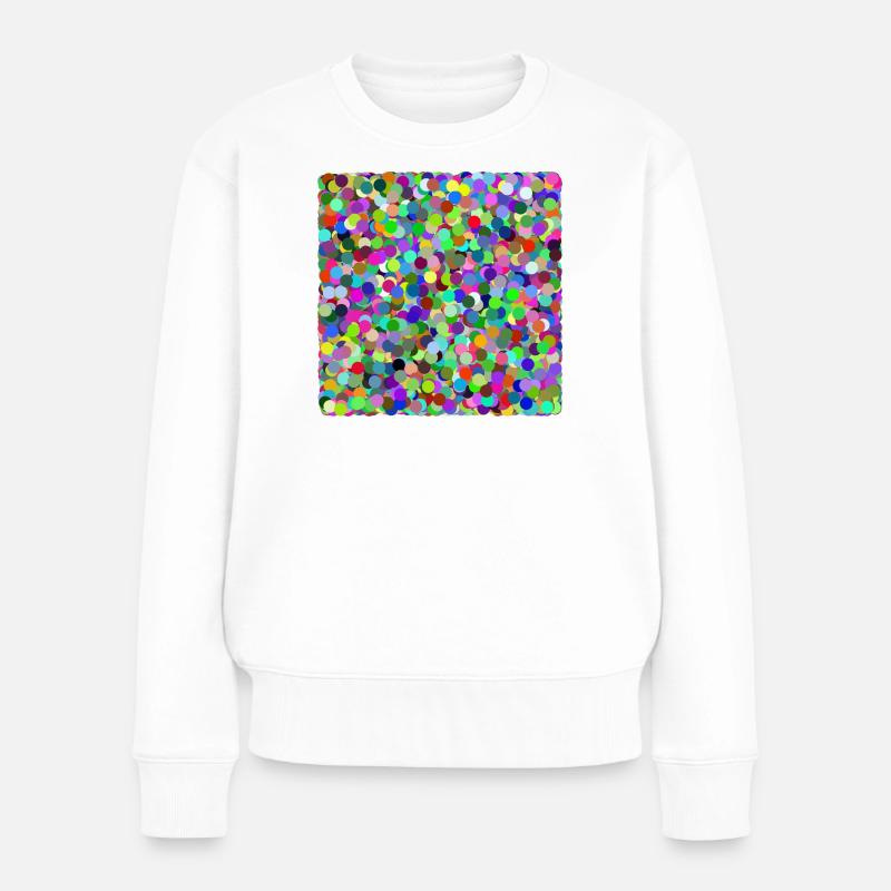 Bunte Konfetti-Kreise - Frauen Premium Bio Pullover - Weiß