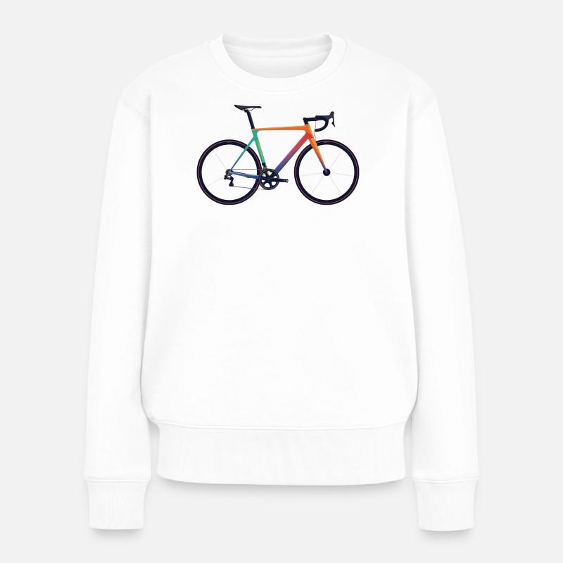 Rennrad_bunt - Frauen Premium Bio Pullover - Weiß