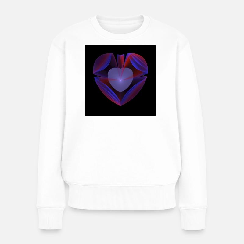 Neonherz Ribbons - Frauen Premium Bio Pullover - Weiß