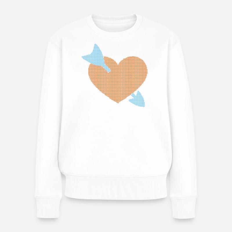 Cœur transpercé par une flèche - Pull Premium bio Femme - blanc
