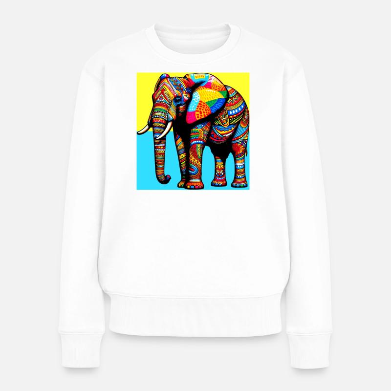 éléphant - Pull Premium bio Femme - blanc