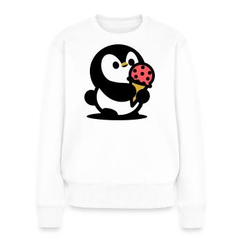 Petit manchot avec de la glace - Pull Premium bio Femme - blanc - Devant - Julia (174cm)