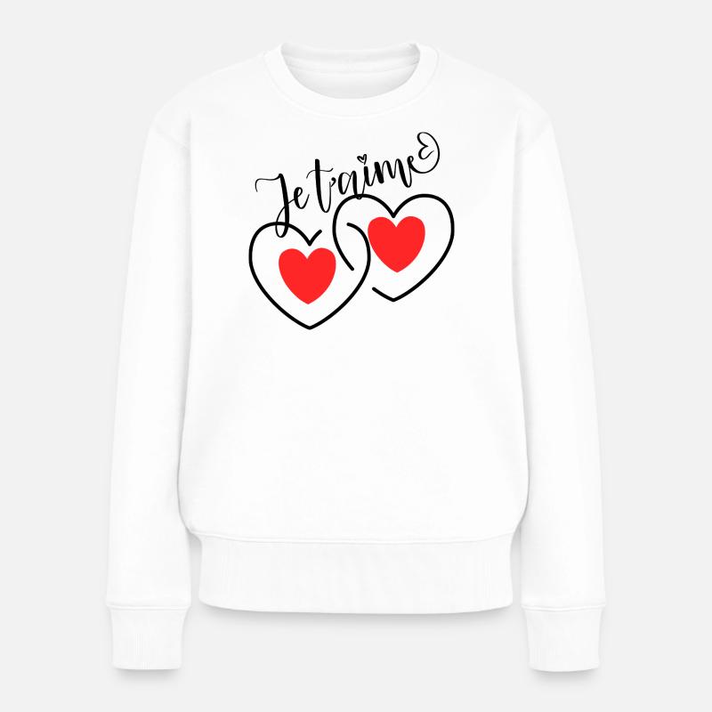 Je T'aime Cœurs entrelacé   - Pull Premium bio Femme - blanc