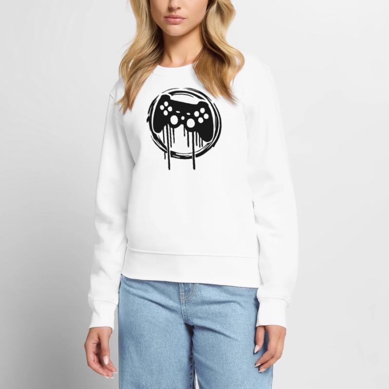 Gaming Controller Circle Pattern Women's Premium Organic Jumper