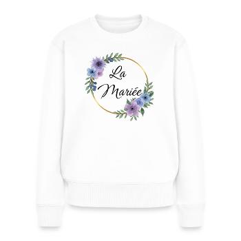 Die zukünftige Junggesellinnenbraut - Frauen Premium Bio Pullover - Weiß - Vorne - Julia (174cm)
