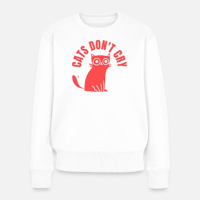 Les chats ne pleurent pas Chat stylé graphique » - Pull Premium bio Femme - blanc