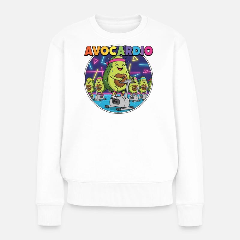 Avocardio Neon Gym-Avocado - Frauen Premium Bio Pullover - Weiß