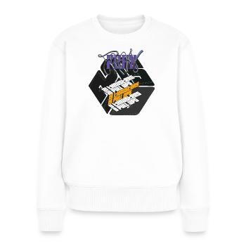 Fran Hero WOD Cross Training dark graphic version graphic - Women's Premium Organic Jumper - white - Front - Julia (174cm)