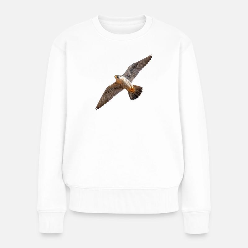 Wanderfalke im Gleitflug – Kraft & Präzision - Frauen Premium Bio Pullover - Weiß