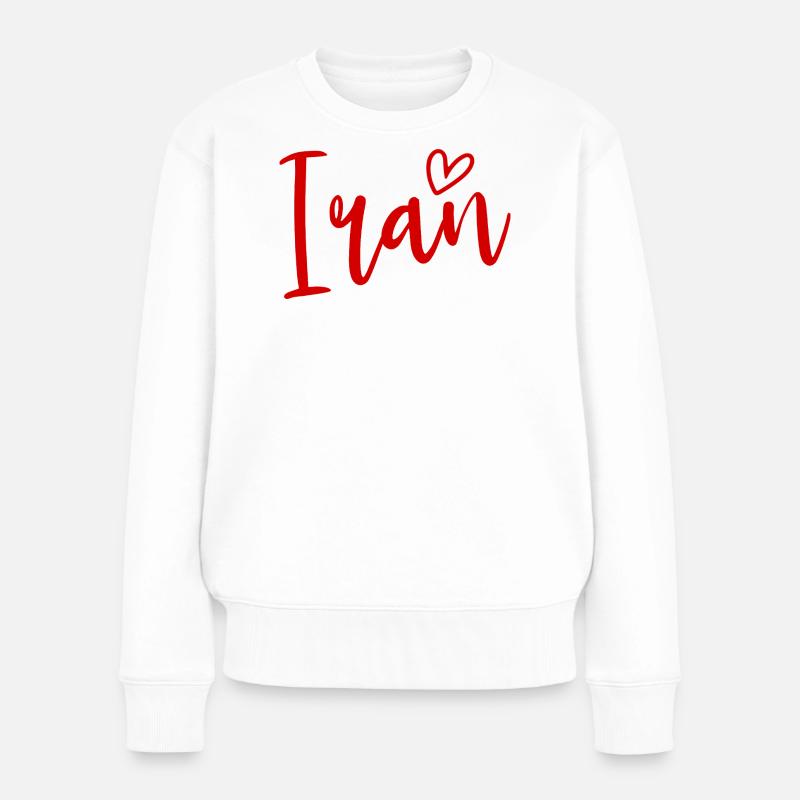 Iran Heart Women's Love Iran - Frauen Premium Bio Pullover - Weiß