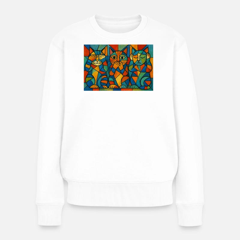 RockyZoo26 - Frauen Premium Bio Pullover - Weiß