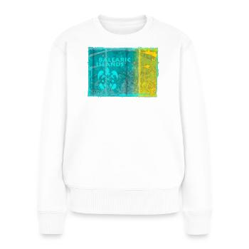 Balearische Inseln Farbspiel - Frauen Premium Bio Pullover - Weiß - Vorne - Julia (174cm)