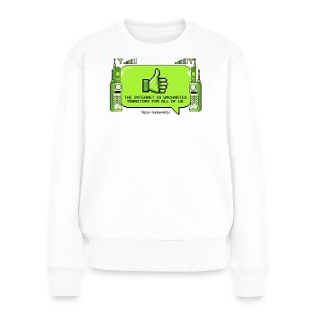 Das Internet Ist Neuland - Frauen Premium Bio Pullover - Weiß - Vorne - Julia (174cm)