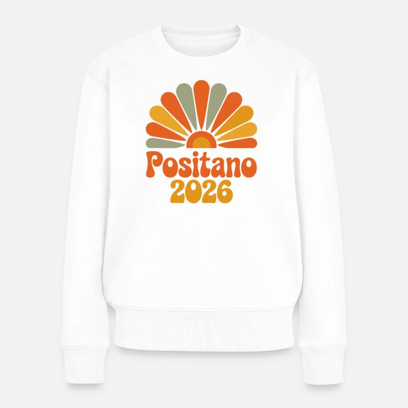 Positano 2026 Sonnenaufgang - Frauen Premium Bio Pullover - Weiß
