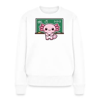 Kawaii debt revenge with chalk axolotl - Women's Premium Organic Jumper - white - Front - Julia (174cm)