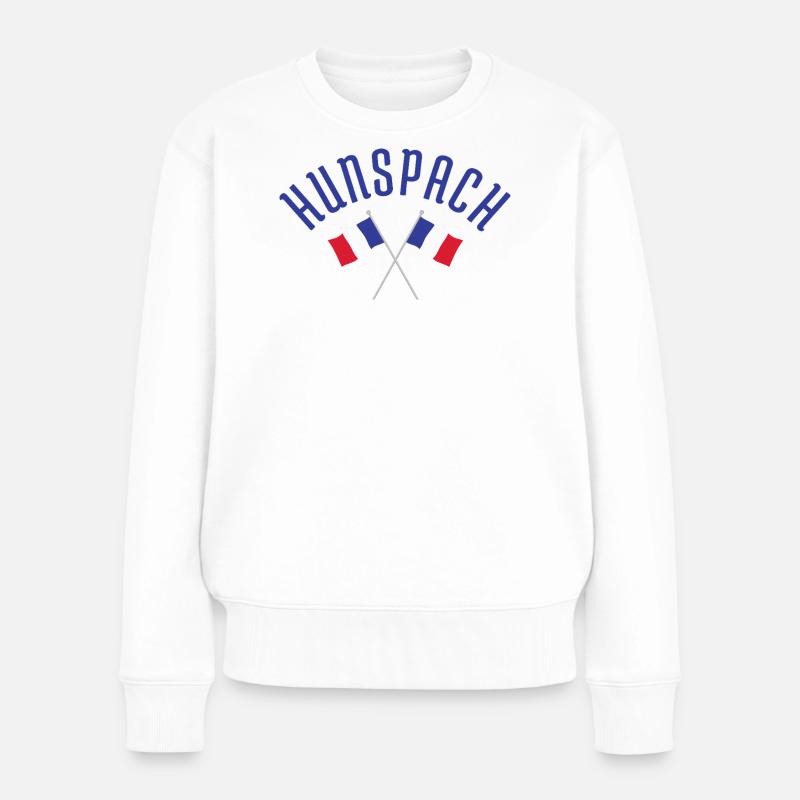 Emblème des drapeaux français croisés de Hunspach - Pull Premium bio Femme - blanc