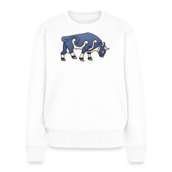 Piktischer Stier - Frauen Premium Bio Pullover - Weiß - Vorne - Julia (174cm)