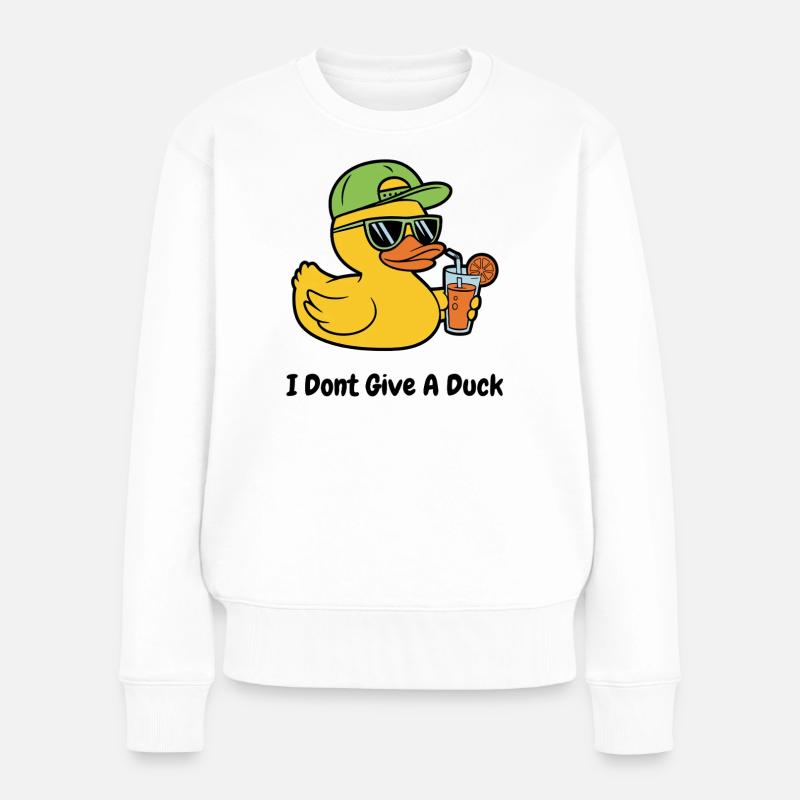 Zero Ducks Given – Cool Duck Funny Shirt - Women's Premium Organic Jumper - white