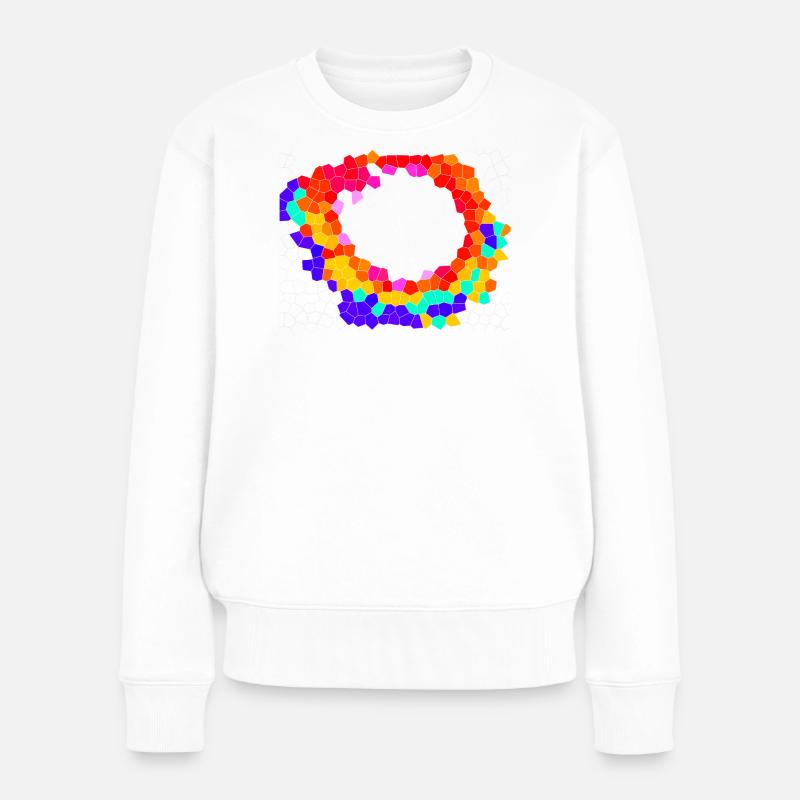 Voronoi Mosaic Orbit - Frauen Premium Bio Pullover - Weiß