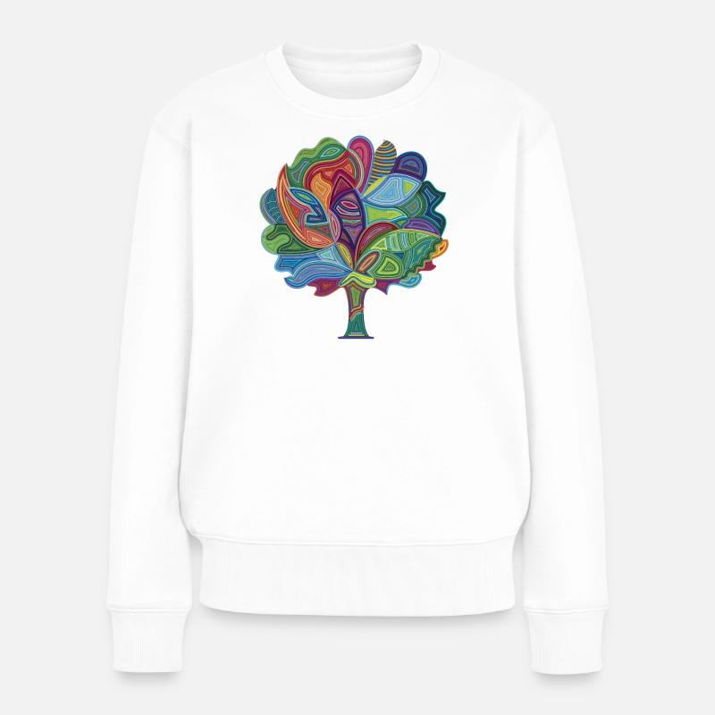 Color Magic Tree - Women's Premium Organic Jumper - white