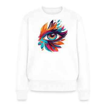 Color Eye Leaf Fire Pattern - Women's Premium Organic Jumper - white - Front - Julia (174cm)