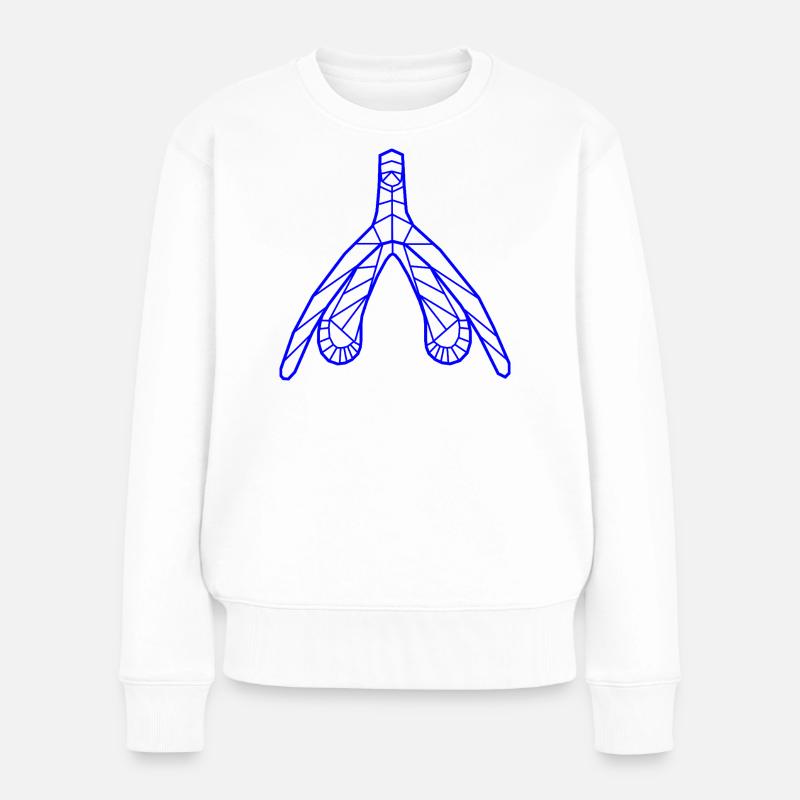Klitoris_marine - Frauen Premium Bio Pullover - Weiß