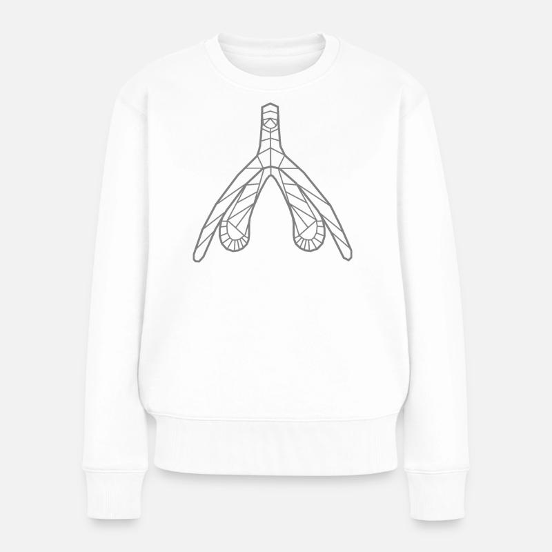 Klitoris_grau - Frauen Premium Bio Pullover - Weiß