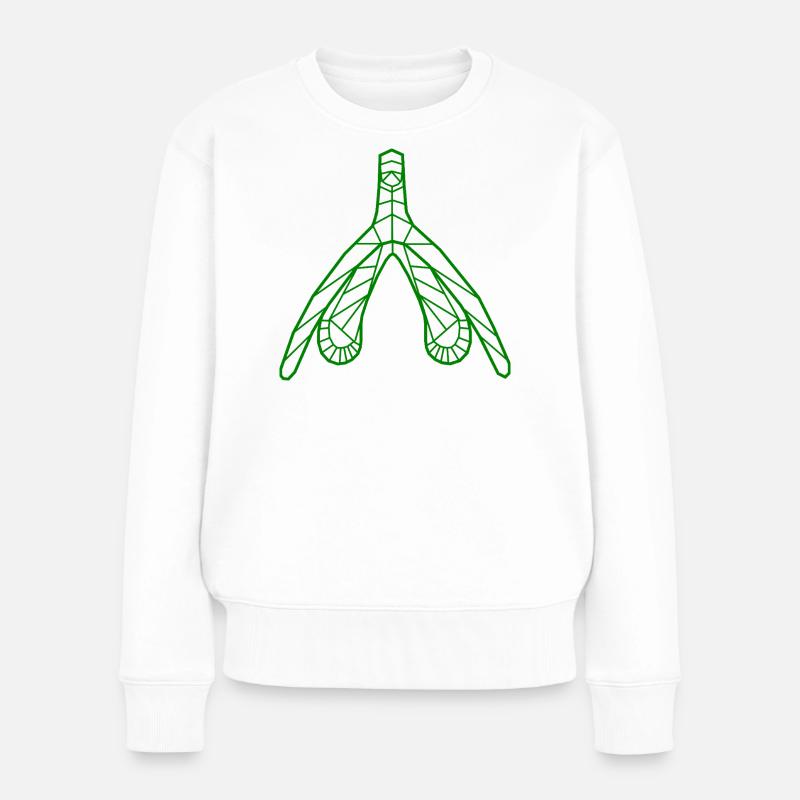 Klitoris_moos - Frauen Premium Bio Pullover - Weiß