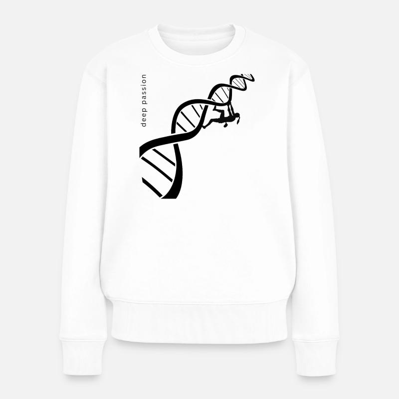 Kletterfigur Silhouette in Schwarz - Frauen Premium Bio Pullover - Weiß