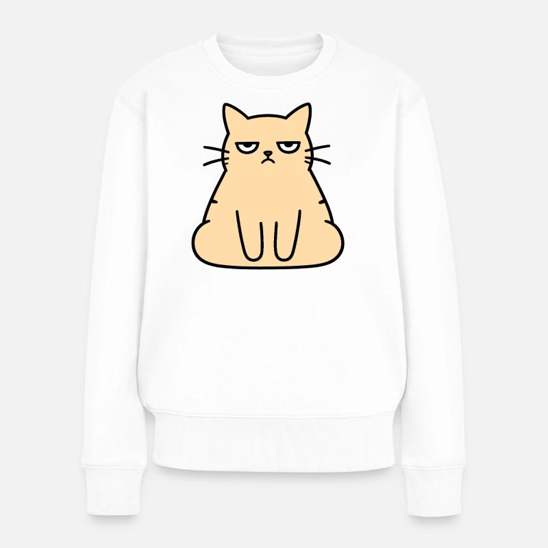 Grumpy Lounge Cat - Women's Premium Organic Jumper - white