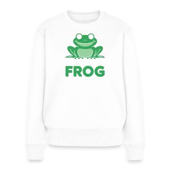  Worlds Best Frog Catcher Lustiger Frosch Spruch - Frauen Premium Bio Pullover - Weiß - Vorne - Julia (174cm)