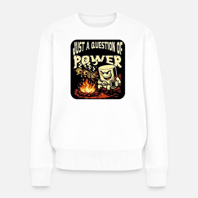 Lagerfeuerbraten - Frauen Premium Bio Pullover - Weiß