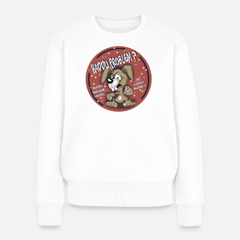 Haddu Problem - Frauen Premium Bio Pullover - Weiß