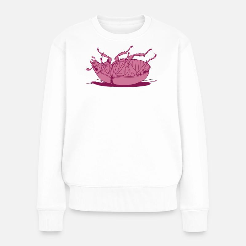 Umgekippte Kakerlake - Frauen Premium Bio Pullover - Weiß