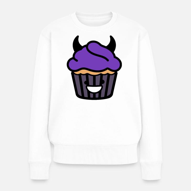 Un design alimentaire Dark Cutcake Devil Kawaii - Pull Premium bio Femme - blanc